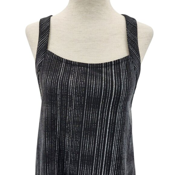 Athleta Womens S/T Tall Dress Arrival Amara Stripe Black Maxi Boho Sleeveless - Picture 2 of 10
